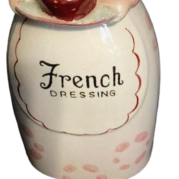 Vintage Menschik Goldman French Dressing Maid Cruet Pink Dot 1950s Japan - Picture 6 of 15